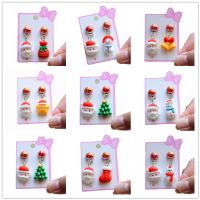 Fashion Santa Claus Plastic Resin Girl's Ear Clips 1 Pair main image 3