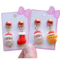 Fashion Santa Claus Plastic Resin Girl's Ear Clips 1 Pair main image 2