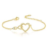 Elegant Heart Shape Copper Plating Zircon Bracelets sku image 2