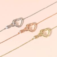 Elegant Heart Shape Copper Plating Zircon Bracelets main image 1