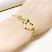 Elegant Heart Shape Copper Plating Zircon Bracelets main image 3