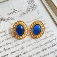 Retro Geometric Alloy Gold Plated Beads Women's Ear Studs 1 Pair main image 2