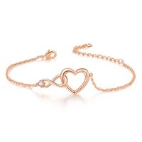 Elegant Heart Shape Copper Plating Zircon Bracelets sku image 1