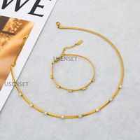 Simple Style Geometric Stainless Steel Gold Plated Zircon Necklace main image 5