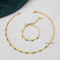 Simple Style Geometric Stainless Steel Gold Plated Zircon Necklace main image 2
