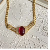 Simple Style Geometric Heart Shape Alloy Glass Plating Rhinestones Women's Earrings Necklace 1 Piece sku image 11