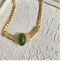 Simple Style Geometric Heart Shape Alloy Glass Plating Rhinestones Women's Earrings Necklace 1 Piece sku image 12