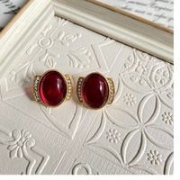 Simple Style Geometric Heart Shape Alloy Glass Plating Rhinestones Women's Earrings Necklace 1 Piece sku image 1
