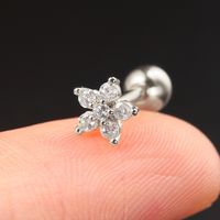 1 Piece Simple Style Classic Style Geometric Butterfly Inlay Copper Zircon Ear Studs sku image 7