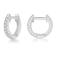 1 Pair Simple Style Circle Inlay Copper Zircon Hoop Earrings sku image 1