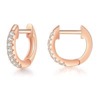 1 Pair Simple Style Circle Inlay Copper Zircon Hoop Earrings sku image 2