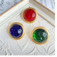Simple Style Geometric Alloy Plating Artificial Gemstones Women's Rings Ear Studs 1 Piece main image 1