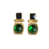 Fashion Geometric Alloy Gold Plated Artificial Gemstones Women's Ear Studs 1 Pair main image 3