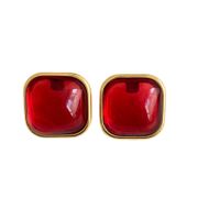 Simple Style Geometric Alloy Gold Plated Glass Women's Earrings 1 Pair main image 5