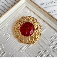 Wholesale Jewelry 1 Piece 1 Pair Simple Style Geometric Alloy Glass Ear Studs Brooches main image 5