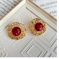 Wholesale Jewelry 1 Piece 1 Pair Simple Style Geometric Alloy Glass Ear Studs Brooches main image 3
