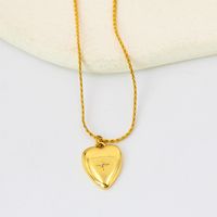 Fashion Heart Shape Stainless Steel Plating Inlay Zircon Pendant Necklace 1 Piece sku image 1