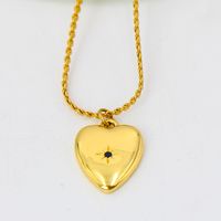 Fashion Heart Shape Stainless Steel Plating Inlay Zircon Pendant Necklace 1 Piece sku image 4