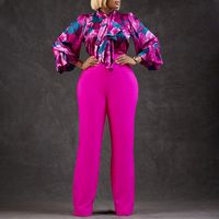 Women's Fashion Flower Spandex Printing Pants Sets main image 3