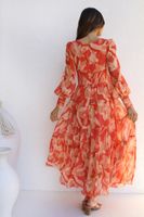 Women's Regular Dress Bohemian V Neck Long Sleeve Printing Maxi Long Dress Travel main image 4