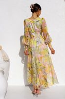 Women's Regular Dress Bohemian V Neck Long Sleeve Printing Maxi Long Dress Travel main image 2