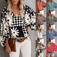 Women's Long Sleeve Blouses Printing Fashion Flower main image 6