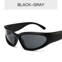 Y2k Cool Style Solid Color Ac Cat Eye Full Frame Women's Sunglasses sku image 1
