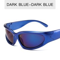Y2k Cool Style Solid Color Ac Cat Eye Full Frame Women's Sunglasses sku image 10
