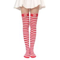 Women's Sweet Plaid Solid Color Polyester Over The Knee Socks sku image 14