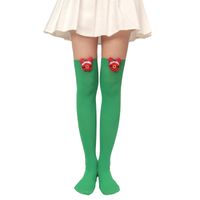 Women's Sweet Plaid Solid Color Polyester Over The Knee Socks sku image 18