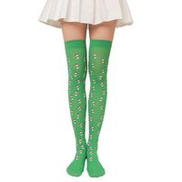 Women's Sweet Plaid Solid Color Polyester Over The Knee Socks sku image 9