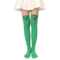Women's Sweet Plaid Solid Color Polyester Over The Knee Socks sku image 17