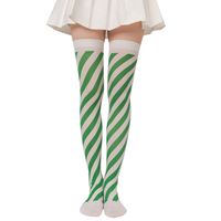 Women's Sweet Plaid Solid Color Polyester Over The Knee Socks sku image 2