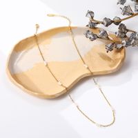 Mode Einfarbig Titan Stahl Perle Überzug Halskette 1 Stück main image 3