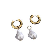 1 Pair Fashion Solid Color Pearl Plating Stainless Steel Drop Earrings main image 5