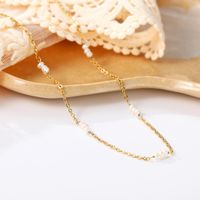 Fashion Solid Color Titanium Steel Pearl Plating Necklace 1 Piece main image 1