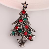 Fashion Christmas Tree Metal Inlay Artificial Gemstones Women's Brooches sku image 3