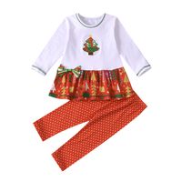 Christmas Fashion Santa Claus Cotton Girls Clothing Sets sku image 18
