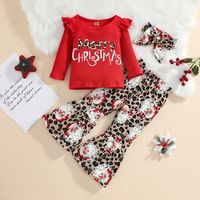 Christmas Fashion Santa Claus Cotton Girls Clothing Sets main image 2
