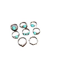 Fashion Water Droplets Alloy Plating Inlay Resin Women's Rings 1 Set main image 3