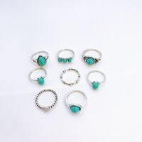 Fashion Water Droplets Alloy Plating Inlay Resin Women's Rings 1 Set main image 2