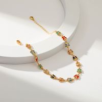 Fashion Butterfly Copper Gold Plated Inlay Zircon Women's Anklet 1 Piece main image 3