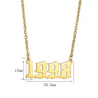 Fashion Number Stainless Steel Plating Hollow Out Necklace 1 Piece main image 4