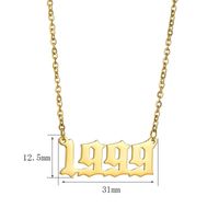 Fashion Number Stainless Steel Plating Hollow Out Necklace 1 Piece main image 2