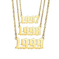 Fashion Number Stainless Steel Plating Hollow Out Necklace 1 Piece main image 1