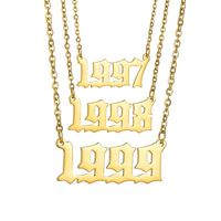 Fashion Number Stainless Steel Plating Hollow Out Necklace 1 Piece main image 6