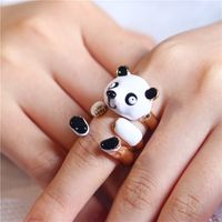 Fashion Panda Iron Copper Enamel Plating Women'S Open Ring main image 6