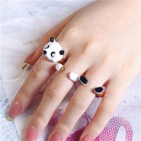 Fashion Panda Iron Copper Enamel Plating Women'S Open Ring main image 3