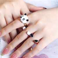 Fashion Panda Iron Copper Enamel Plating Women'S Open Ring main image 2