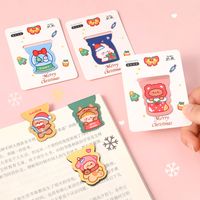 Cute Cartoon Christmas Pattern Magnetic Bookmark Double-sided Paper Book Clip main image 3